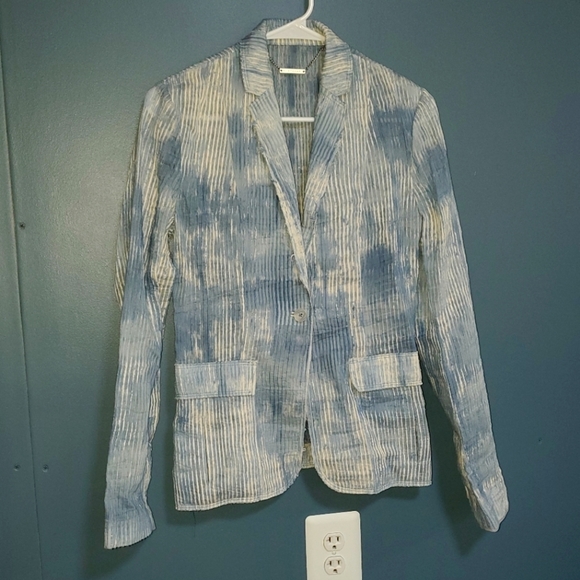 Distressed blue blazer jacket NEW Size 4 - Picture 1 of 8